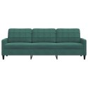 SOFA 3-OSOBOWA CIEMNOZIELONY 210CM OBITA AKSAMITEM