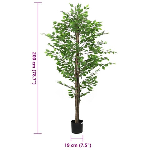 SZTUCZNA ROŚLINA FICUS 1260 LIŚCI 200CM ZIELONA
