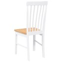 KRZESŁA DO JADALNI 2 SZT. BIAŁE LITE DREWNO GUMOWE