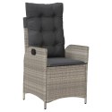 ROZKŁADANE FOTELE OGRODOWE 2 SZT. PODUSZKI JASNOSZARE