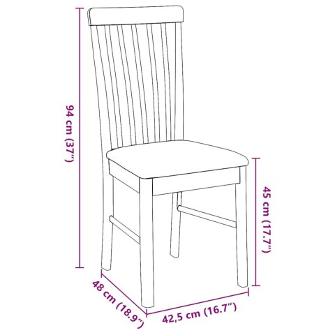 KRZESŁA DO JADALNI Z PODUSZKAMI 2 SZT. LITE DREWNO GUMOWE