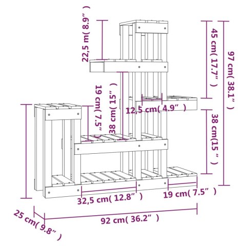 KWIETNIK 92X25X97CM LITE DREWNO SOSNOWE