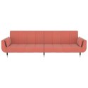 2-OSOBOWA KANAPA Z 2 PODUSZKAMI RÓŻOWA AKSAMITNA