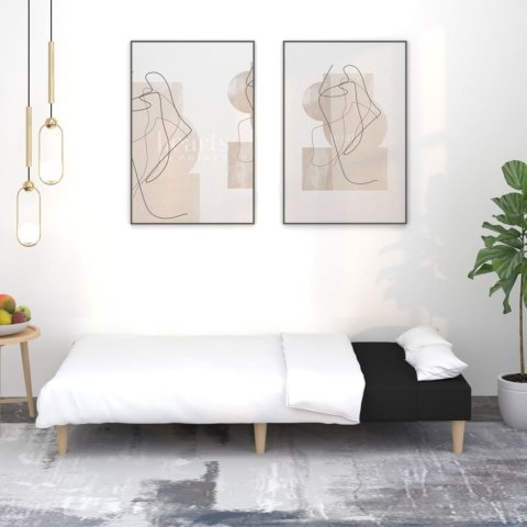 ROZKŁADANA KANAPA 2-OSOBOWA CZARNA TAPICEROWANA TKANINĄ