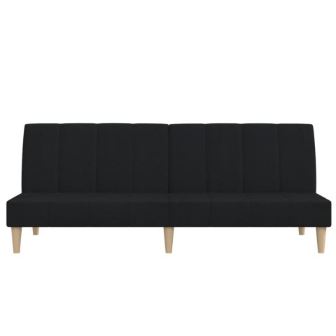ROZKŁADANA KANAPA 2-OSOBOWA CZARNA TAPICEROWANA TKANINĄ