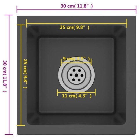 RĘCZNIE ROBIONY ZLEWOZMYWAK CZARNY STAL NIERDZEWNA