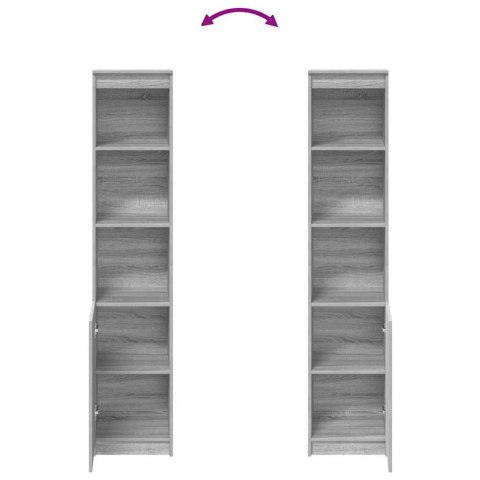 KOMODA SZARA SONOMA 37,5X35X180CM DREWNO KLEJONE