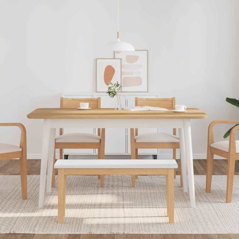 ŁAWKA 90CM BIAŁA LITE DREWNO GUMA