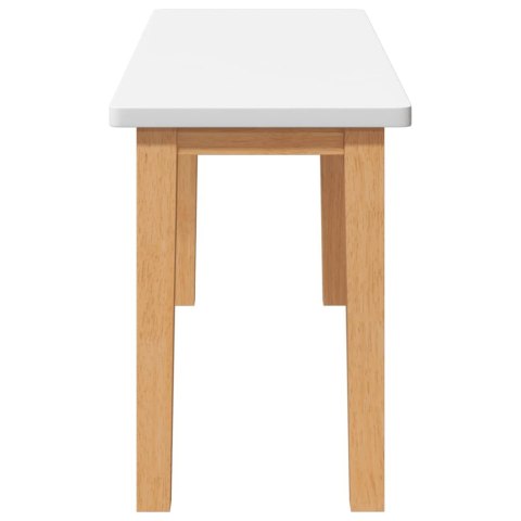 ŁAWKA 90CM BIAŁA LITE DREWNO GUMA