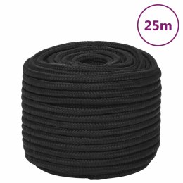 LINKA ŻEGLARSKA CZARNA JEDNOLITA 14MM 25M POLIPROPYLEN