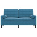 2-OSOBOWA SOFA Z PODUSZKAMI NIEBIESKA 140CM AKSAMIT