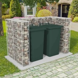 GABION OSŁONOWY NA 2 KOSZE NA ŚMIECI STALOWY 180X100X120CM