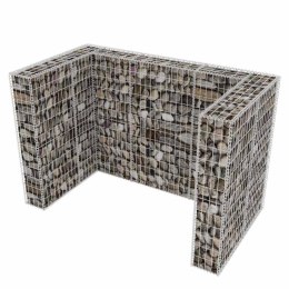 GABION OSŁONOWY NA 2 KOSZE NA ŚMIECI STALOWY 180X100X120CM