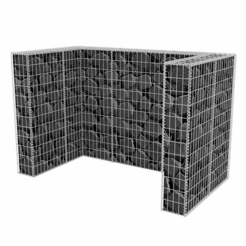 GABION OSŁONOWY NA 2 KOSZE NA ŚMIECI STALOWY 180X100X120CM