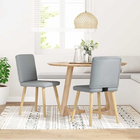 KRZESŁA STOŁOWE 2 SZT. JASNOSZARE OBITE TKANINĄ