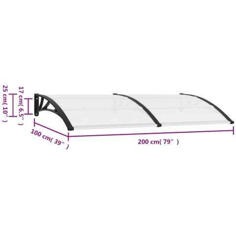 DASZEK NAD DRZWI ZADASZENIE 200X100CM PC