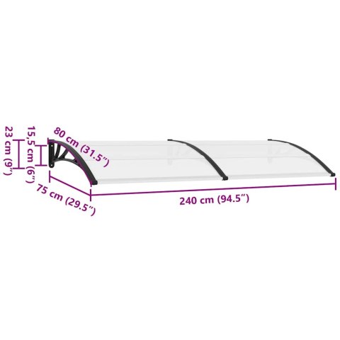 DASZEK NAD DRZWI ZADASZENIE 240X80CM PC