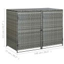 OSŁONA NA 2 KOSZE NA ŚMIECI RATTAN PE ANTRACYT 148X77X111CM