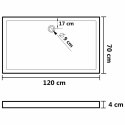 PROSTOKĄTNY BRODZIK PRYSZNICOWY ABS CZARNY 70X120CM