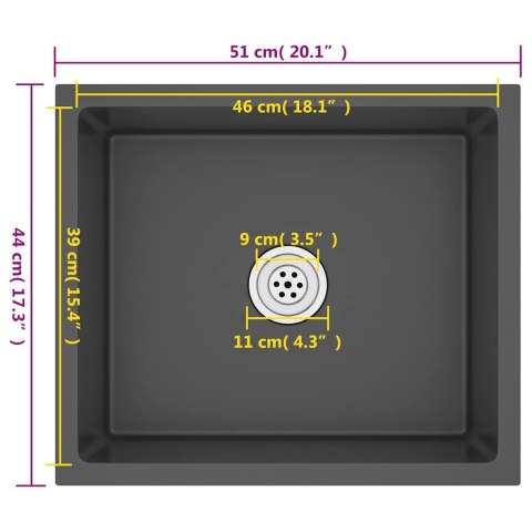 RĘCZNIE ROBIONY ZLEW KUCHENNY CZARNY STAL NIERDZEWNA