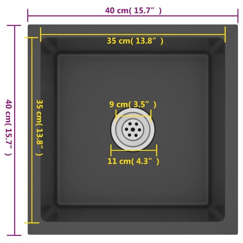 RĘCZNIE ROBIONY ZLEW KUCHENNY CZARNY STAL NIERDZEWNA