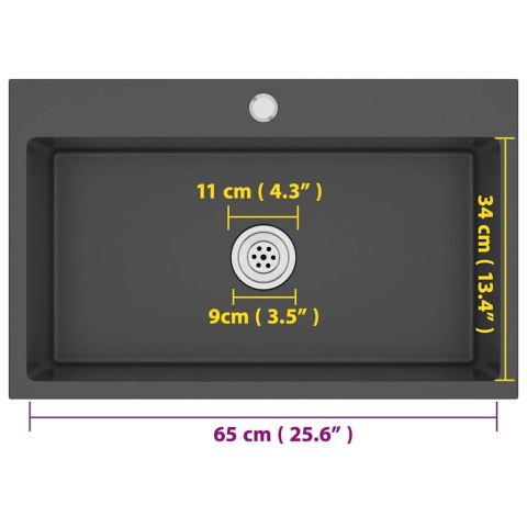 RĘCZNIE ROBIONY ZLEW KUCHENNY CZARNY STAL NIERDZEWNA