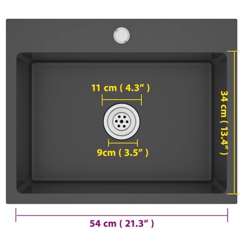 RĘCZNIE ROBIONY ZLEW KUCHENNY CZARNY STAL NIERDZEWNA
