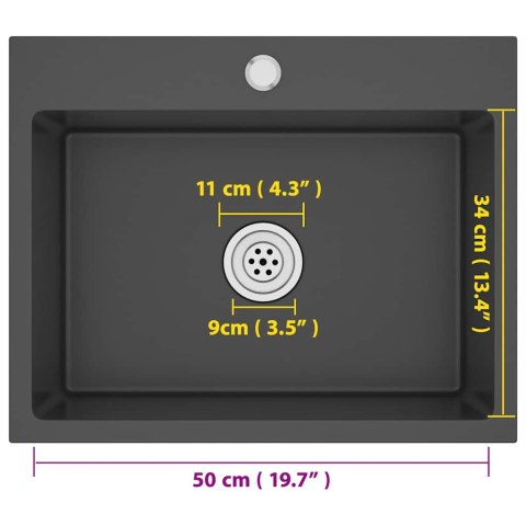 RĘCZNIE ROBIONY ZLEW KUCHENNY CZARNY STAL NIERDZEWNA