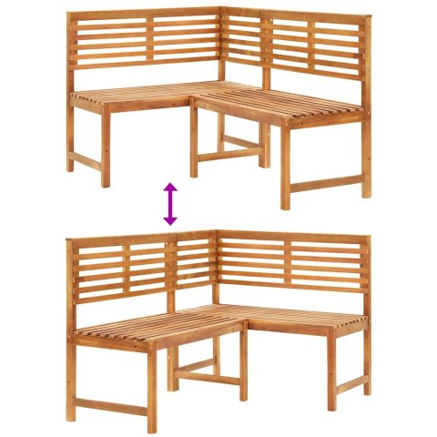 NAROŻNA ŁAWKA OGRODOWA 140CM LITE DREWNO AKACJOWE