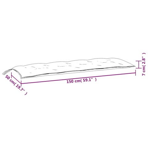 PODUSZKI NA ŁAWKI OGRODOWE 2SZT 150X50X7CM RÓŻOWE