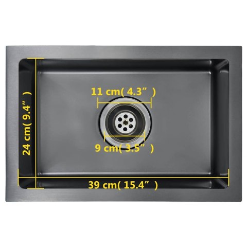 RĘCZNIE ROBIONY ZLEW KUCHENNY SITKO CZARNY STAL NIERDZEWNA