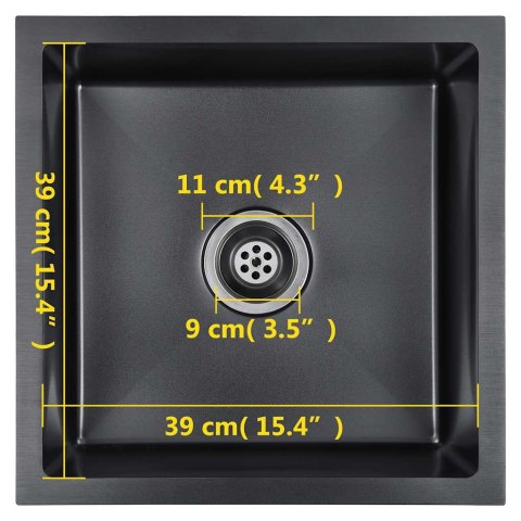 RĘCZNIE ROBIONY ZLEW KUCHENNY SITKO CZARNY STAL NIERDZEWNA