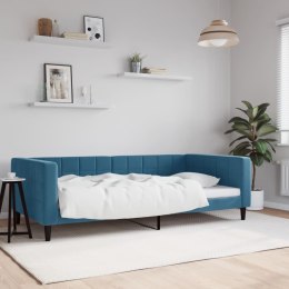 SOFA Z FUNKCJĄ SPANIA NIEBIESKA 100X200CM OBITA AKSAMITEM