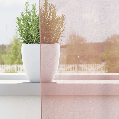 ZASŁONY WOALOWE Z KIESZENIAMI NA DRĄŻEK 2 SZT. RÓŻOWE