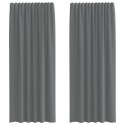 ZASŁONY WOALOWE Z PĘTELKAMI 2 SZT. CIEMNOSZARY 140X225CM