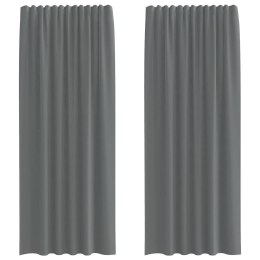 ZASŁONY WOALOWE Z PĘTELKAMI 2 SZT. CIEMNOSZARY 140X225CM