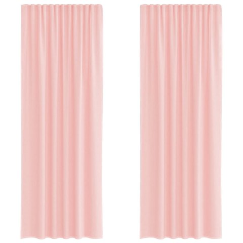 ZASŁONY WOALOWE Z PĘTELKAMI 2 SZT. RÓŻOWE 140X260CM