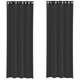 ZASŁONY WOALOWE Z PRZELOTKAMI 2 SZT. CZARNE 140X300CM
