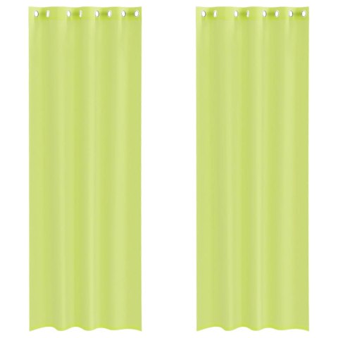 ZASŁONY WOALOWE Z PRZELOTKAMI 2 SZT. JABŁKO ZIELONE 140X300CM