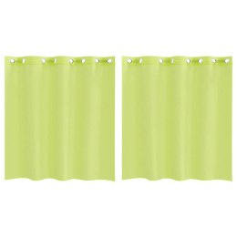 ZASŁONY WOALOWE Z PRZELOTKAMI 2 SZT. JABŁKOWO-ZIELONE 140X140CM