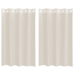 ZASŁONY WOALOWE Z PRZELOTKAMI 2 SZT. KREMOWE 140X175CM