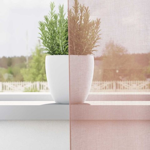 ZASŁONY WOALOWE Z PRZELOTKAMI 2 SZT. RÓŻOWE 140X300CM