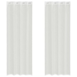 ZASŁONY WOALOWE Z PRZELOTKAMI 2 SZT. BIAŁE