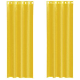 ZASŁONY WOALOWE Z PRZELOTKAMI 2 SZT. ŻÓŁTE