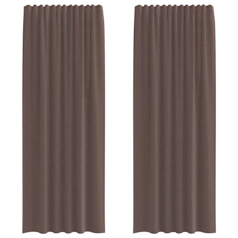 ZASŁONY WOALOWE Z ZAKŁADKĄ NA GÓRZE 2 SZT. BRĄZOWE