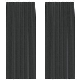 ZASŁONY WOALOWE Z ZAKŁADKĄ NA GÓRZE 2 SZT. CZARNE