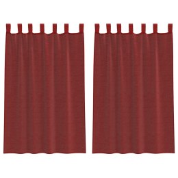 ZASŁONY Z WOALU Z KIESZENIAMI NA DRĄŻEK 2 SZT. WINO CZERWONE