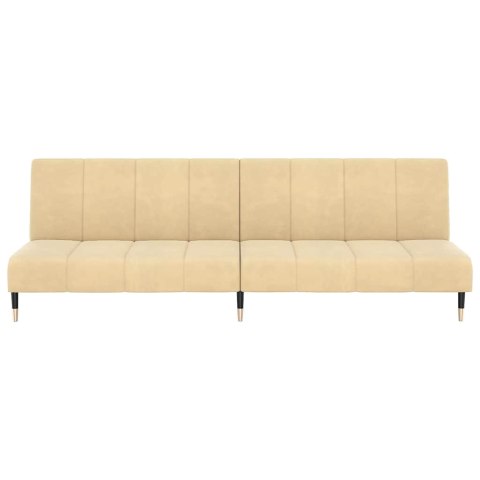 2-OSOBOWA KANAPA KREMOWA TAPICEROWANA AKSAMITEM