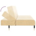 2-OSOBOWA KANAPA KREMOWA TAPICEROWANA AKSAMITEM