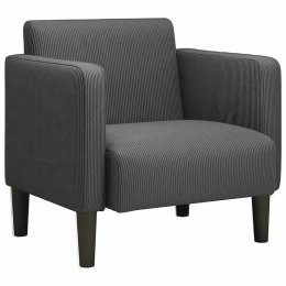 SOFA FOTEL Z PODŁOKIETNIKAMI CIEMNOSZARY 54CM TKANINA CORDUROY